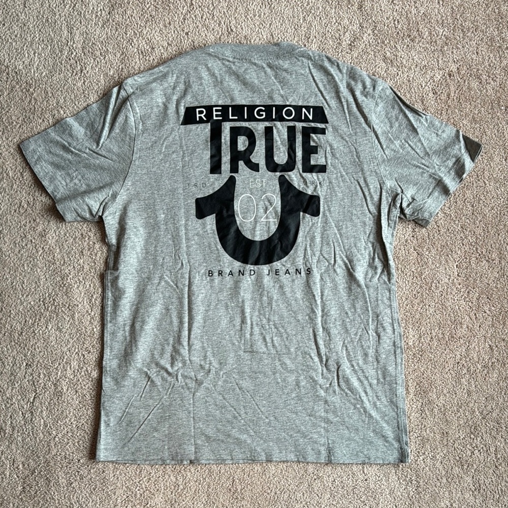 True Religion Gray Men's T-Shirt - Picture 4 of 4